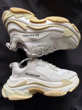 Balenciaga Triple S Sneakers In Beige